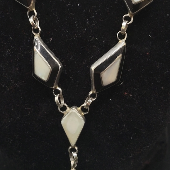 Vintage Aztec Art Deco Moonstone Necklace and bracelet Set - Picture 11 of 16
